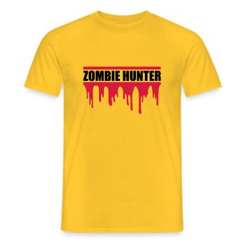 zombie hunter Halloween Quote - Men's T-Shirt - yellow - Front - AI Model Male 178 dark (178cm)
