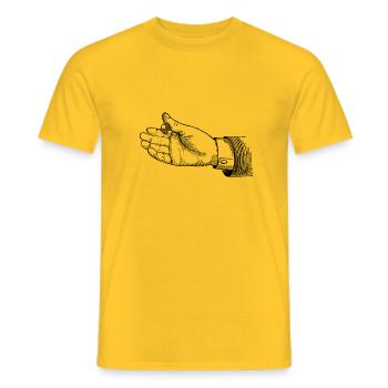 Main avec bille - T-shirt homme - jaune - Devant - AI Model Male 178 dark (178cm)