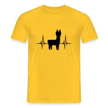 Pulse Lama Heartbeat - Men's T-Shirt - yellow - Front - AI Model Male 178 dark (178cm)