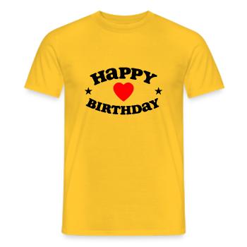 Happy BirthdayTo You - Men's T-Shirt - yellow - Front - AI Model Male 178 dark (178cm)
