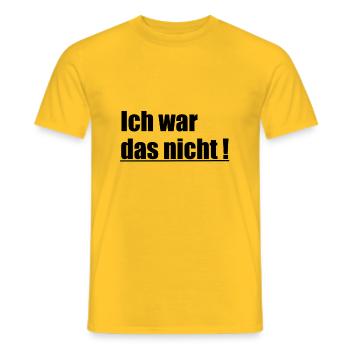 ich war das nicht1 - Männer T-Shirt - Gelb - Vorne - AI Model Male 178 dark (178cm)