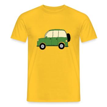 Green car - Men's T-Shirt - yellow - Front - AI Model Male 178 dark (178cm)