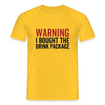Warnung, ich habe das Getränkepaket gekauft - Männer T-Shirt - Gelb - Vorne - AI Model Male 178 dark (178cm)