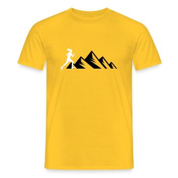 Biking Running Marathon Triathlon Bike - Men's T-Shirt - yellow - Front - AI Model Male 178 dark (178cm)