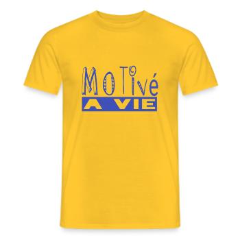 Motiviert fürs Leben - Männer T-Shirt - Gelb - Vorne - AI Model Male 178 dark (178cm)