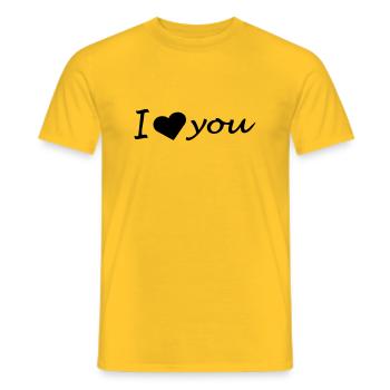 I love you - Männer T-Shirt - Gelb - Vorne - AI Model Male 178 dark (178cm)