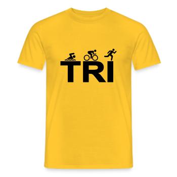 triathlon - Men's T-Shirt - yellow - Front - AI Model Male 178 dark (178cm)