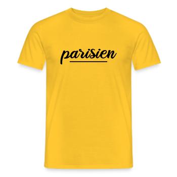 Paris - parisien - T-shirt homme - jaune - Devant - AI Model Male 178 dark (178cm)