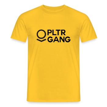 Palantir gang stock to the moon - Men's T-Shirt - yellow - Front - AI Model Male 178 dark (178cm)