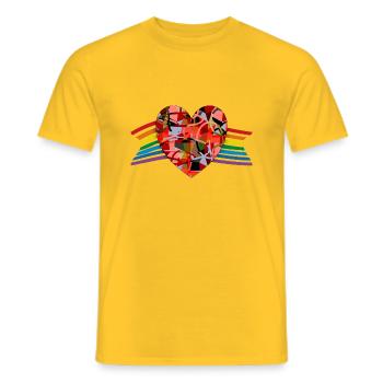 Cœur - T-shirt homme - jaune - Devant - AI Model Male 178 dark (178cm)