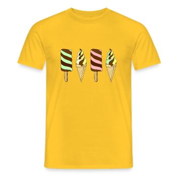 Eis - Männer T-Shirt - Gelb - Vorne - AI Model Male 178 dark (178cm)