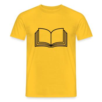 Pages de livres ouverts de romans - T-shirt homme - jaune - Devant - AI Model Male 178 dark (178cm)