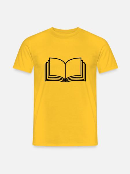 Roman offenes Buch Seiten - Männer T-Shirt - Gelb