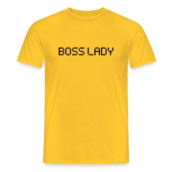 Dame patronne - T-shirt homme - jaune - Devant - AI Model Male 178 dark (178cm)
