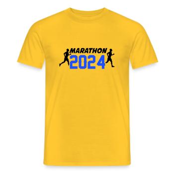 Marathon 2024 - Männer T-Shirt - Gelb - Vorne - AI Model Male 178 dark (178cm)