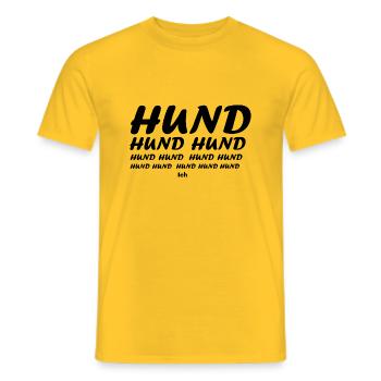 Dog Hund - Männer T-Shirt - Gelb - Vorne - AI Model Male 178 dark (178cm)