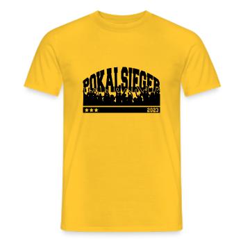 Pokalsieger 2023 - So sehen Sieger aus - Männer T-Shirt - Gelb - Vorne - AI Model Male 178 dark (178cm)