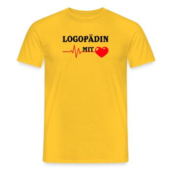 Logopädin mit herz Logopäde Logopädie Pathologe - Männer T-Shirt - Gelb - Vorne - AI Model Male 178 dark (178cm)