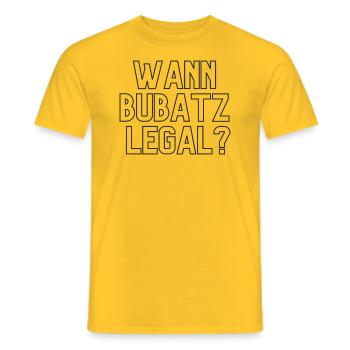 Wann Bubatz legal? - Männer T-Shirt - Gelb - Vorne - AI Model Male 178 dark (178cm)