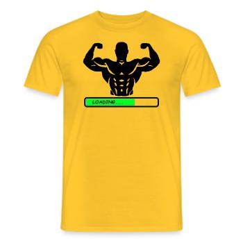 Muscle Loading - Men's T-Shirt - yellow - Front - AI Model Male 178 dark (178cm)