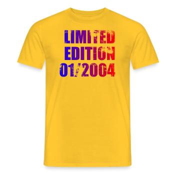 20ème Anniversaire Édition Limitée 01/2004 - T-shirt homme - jaune - Devant - AI Model Male 178 dark (178cm)