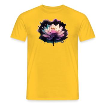 Lotus noir - T-shirt homme - jaune - Devant - AI Model Male 178 dark (178cm)