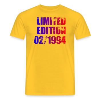 30th Anniversary Limited Edition 02/1994 - Men's T-Shirt - yellow - Front - AI Model Male 178 dark (178cm)