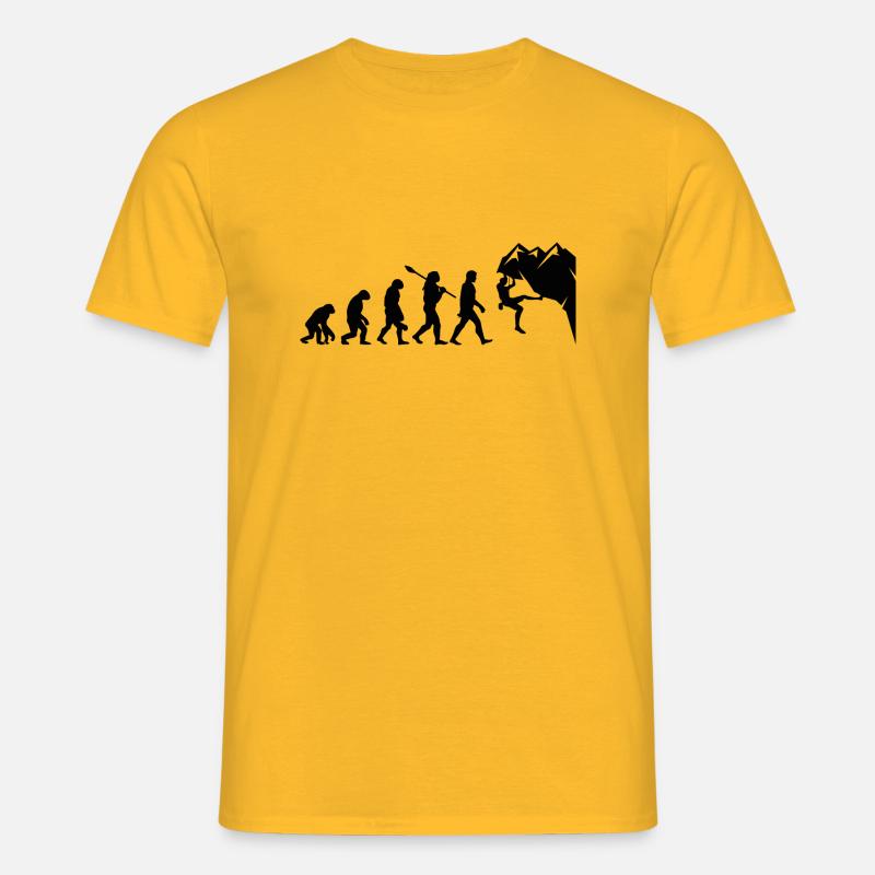 Climbing evolution - Men's T-Shirt - yellow