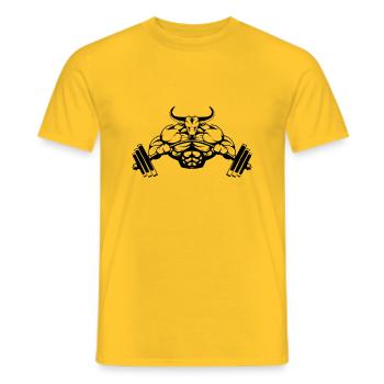 Gym - T-shirt homme - jaune - Devant - AI Model Male 178 dark (178cm)