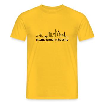 Frankfurter Mädsche, Frankfurt am Main (FFM) - Männer T-Shirt - Gelb - Vorne - AI Model Male 178 dark (178cm)