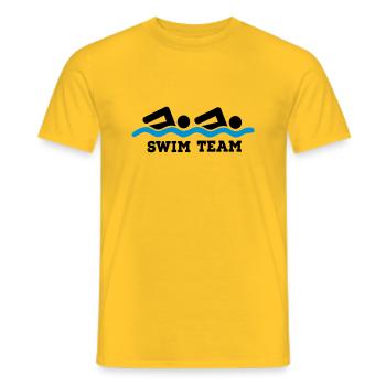 schwimmen - Männer T-Shirt - Gelb - Vorne - AI Model Male 178 dark (178cm)