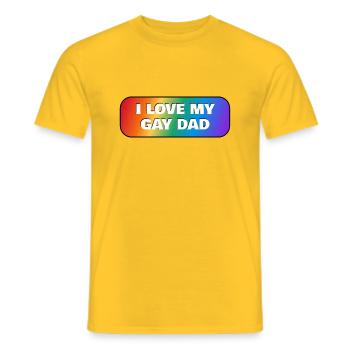 Ich liebe meinen schwulen Vater - LGBT Pride queer rainbow - Männer T-Shirt - Gelb - Vorne - AI Model Male 178 dark (178cm)