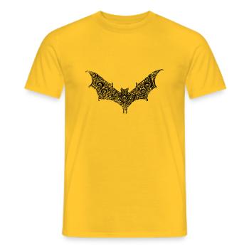 Swirly Bat - Men's T-Shirt - yellow - Front - AI Model Male 178 dark (178cm)