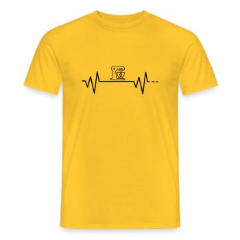 Baking heartbeat, cooking, cooking, food processor - Men's T-Shirt - yellow - Front - AI Model Male 178 dark (178cm)