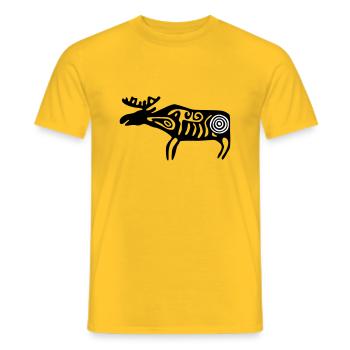 Elch Sámi Samen - Männer T-Shirt - Gelb - Vorne - AI Model Male 178 dark (178cm)