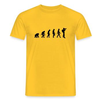 Evolution photographer - Men's T-Shirt - yellow - Front - AI Model Male 178 dark (178cm)