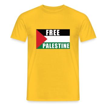 Free Palestine Drapeau - T-shirt homme - jaune - Devant - AI Model Male 178 dark (178cm)