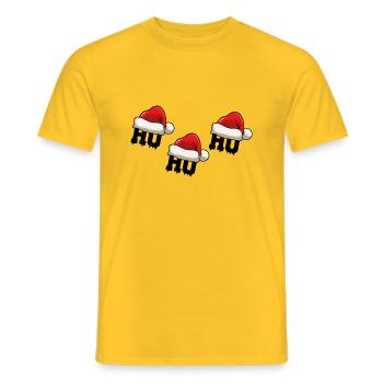 Chapeau de Noël Ho Ho Ho Ho - T-shirt homme - jaune - Devant - AI Model Male 178 dark (178cm)