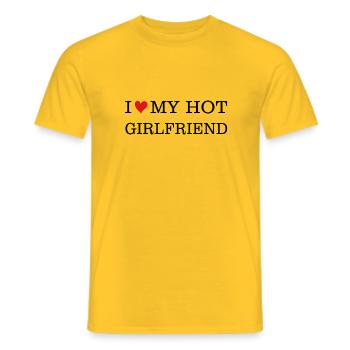 J’aime ma copine chaude ich liebe meine - T-shirt homme - jaune - Devant - AI Model Male 178 dark (178cm)