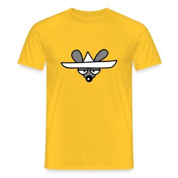 Souris Grand Chapeau Sombrero Triste Fatigué Ennuyé - T-shirt homme - jaune - Devant - AI Model Male 178 dark (178cm)
