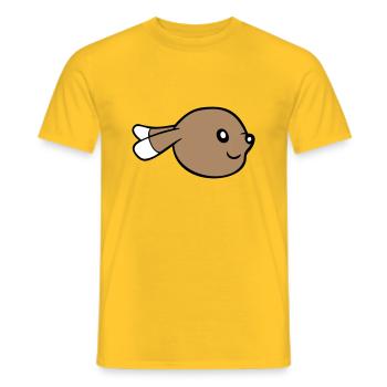 Bunny face peeking sideways profile side view - Men's T-Shirt - yellow - Front - AI Model Male 178 dark (178cm)