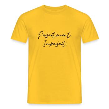 Parfaitement Imparfait - T-shirt homme - jaune - Devant - AI Model Male 178 dark (178cm)