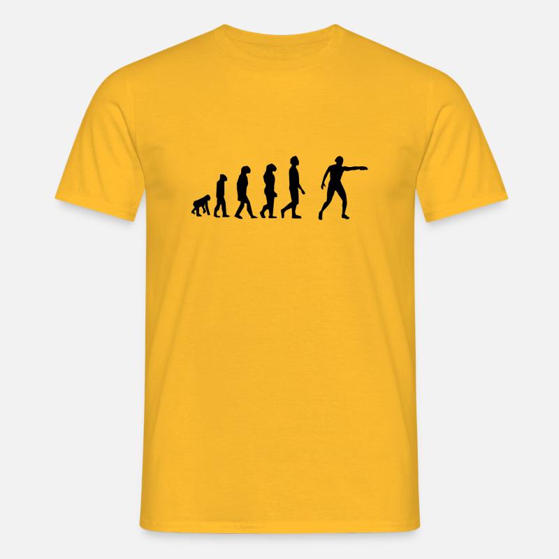 Discus Throw Evolution - Men's T-Shirt - yellow