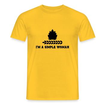 Beer Wine Whiskey Schnapps Alcohol - Men's T-Shirt - yellow - Front - AI Model Male 178 dark (178cm)