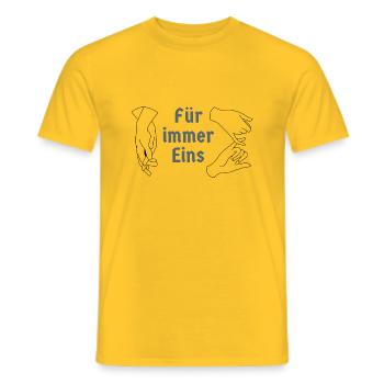 Verliebt - Männer T-Shirt - Gelb - Vorne - AI Model Male 178 dark (178cm)
