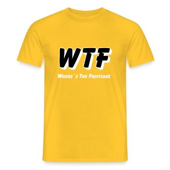 WTF - Where is the Fruitcake - Männer T-Shirt - Gelb - Vorne - AI Model Male 178 dark (178cm)