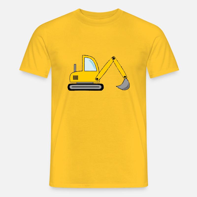 Bagger Design/ Baustelle - Männer T-Shirt - Gelb