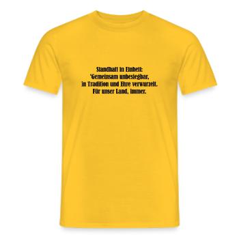 Tradition und Ehre - Männer T-Shirt - Gelb - Vorne - AI Model Male 178 dark (178cm)