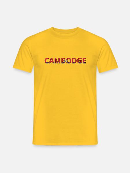 Cambodia Flag - Men's T-Shirt - yellow