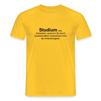 Studium, das - Männer T-Shirt - Gelb - Vorne - AI Model Male 178 dark (178cm)
